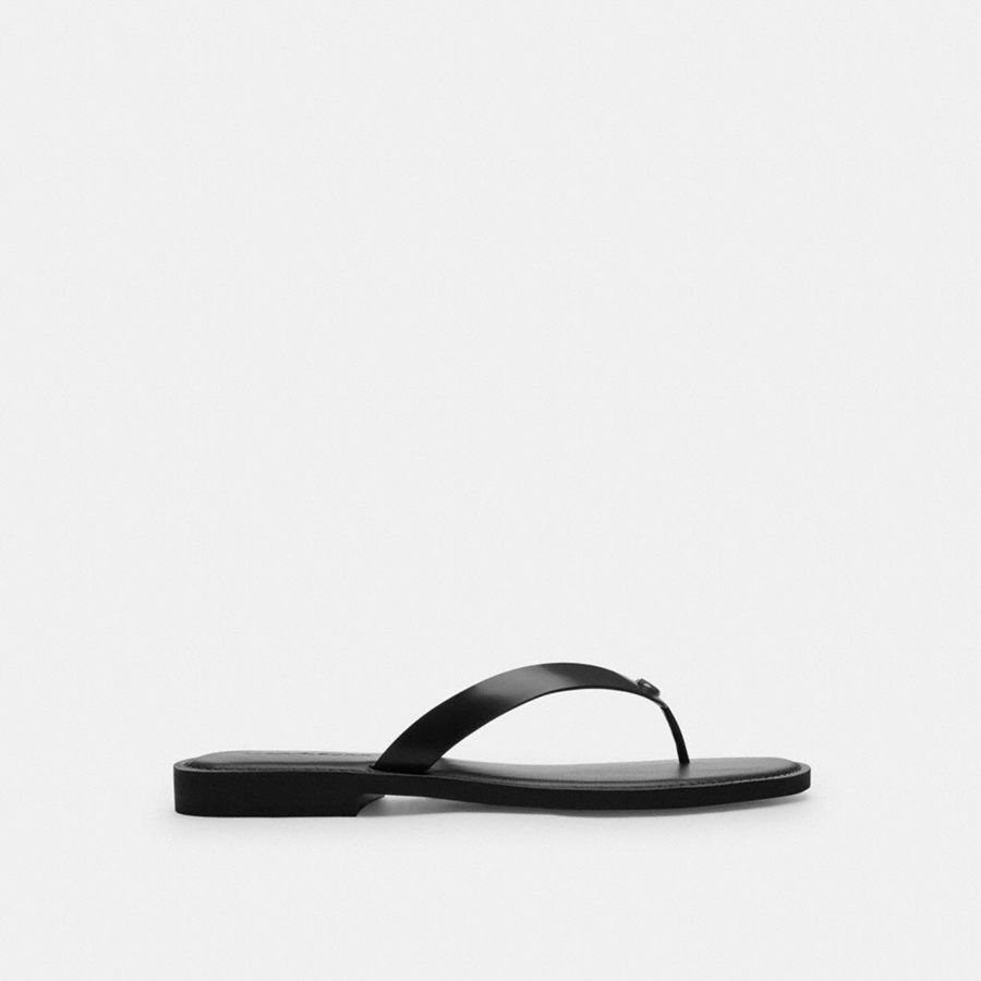 COACH® Brianna Flip Flop Women Sandals Black | NSHY09364