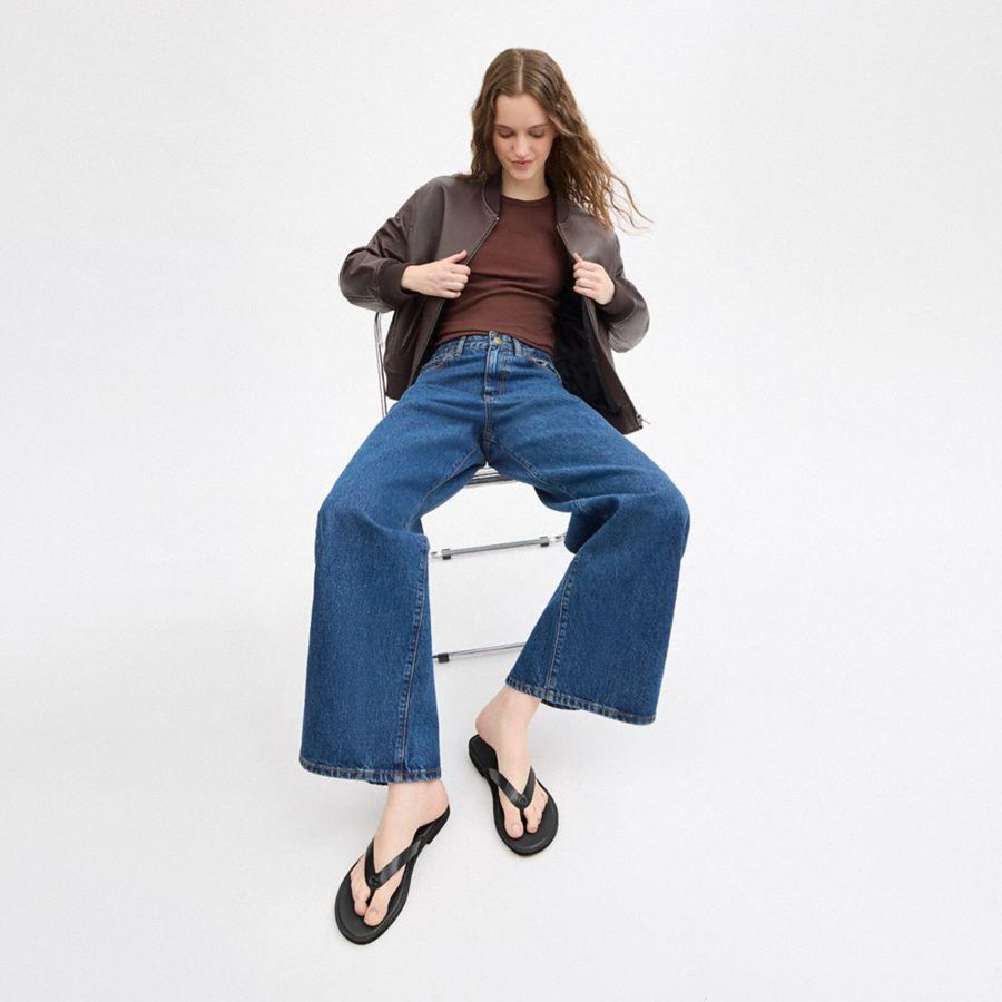 COACH® Brianna Flip Flop Women Sandals Black | NSHY09364