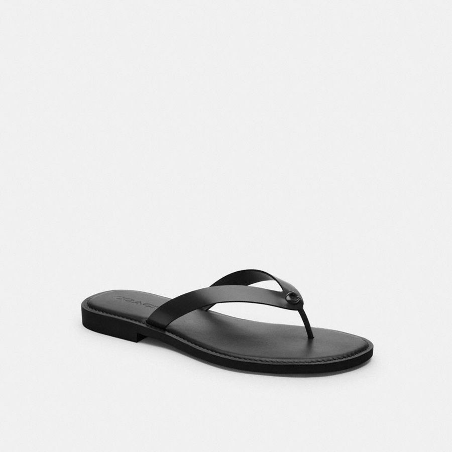 COACH® Brianna Flip Flop Women Sandals Black | NSHY09364