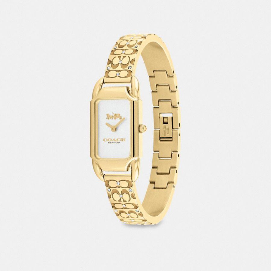 COACH® Cadie, 17.5 Mm X 28.5 Mm Women Watches Gold | RHAN84623