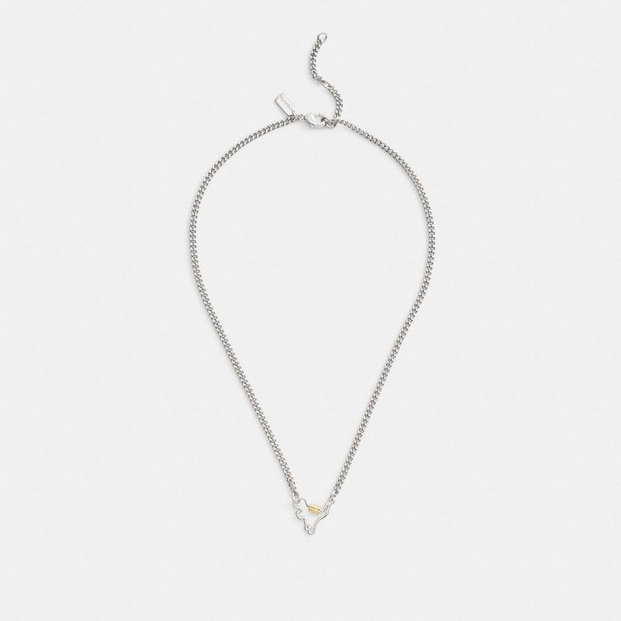 COACH® Carabiner Rexy Necklace Women Jewelry Silver | ATMI10264
