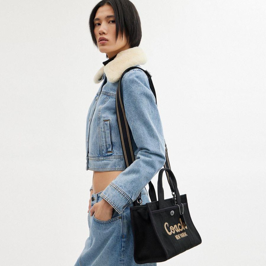 COACH® Cargo 26 Women Tote Bags Black | LWJB37526