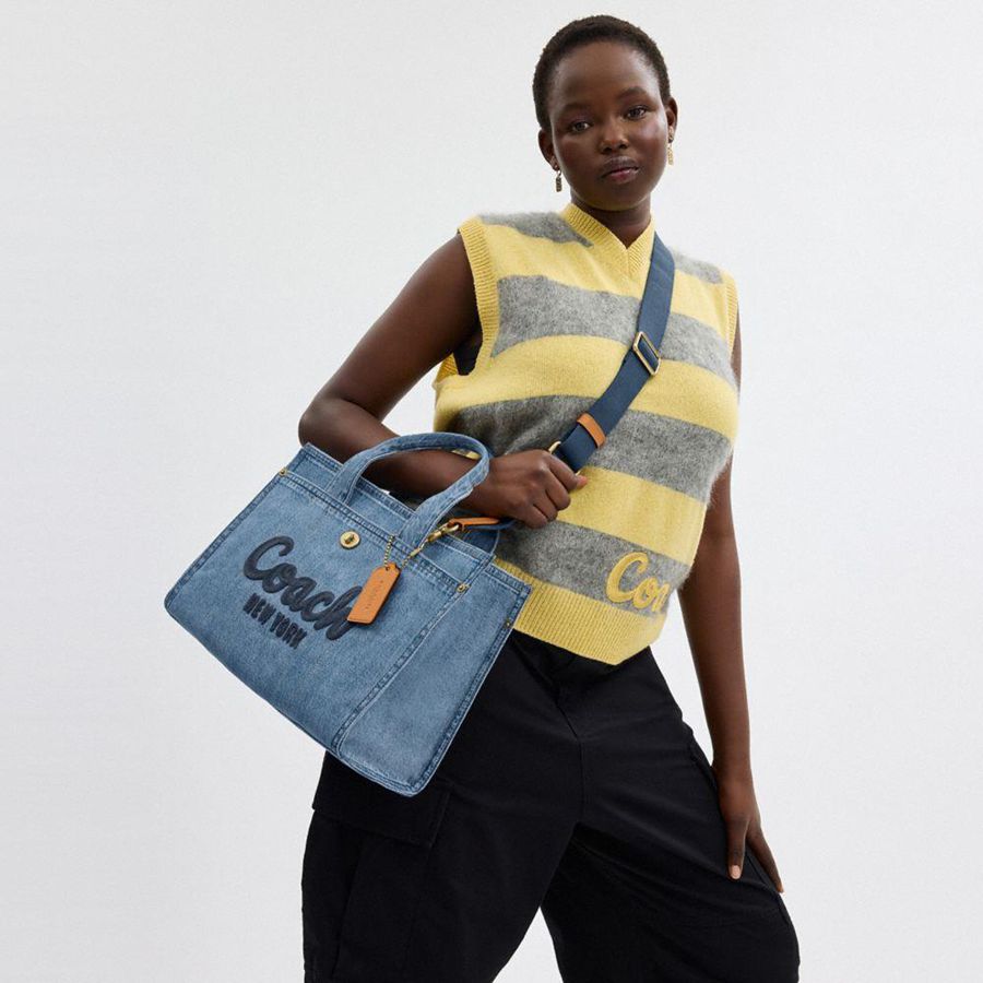 COACH® Cargo Women Tote Bags Blue | XAIV43678