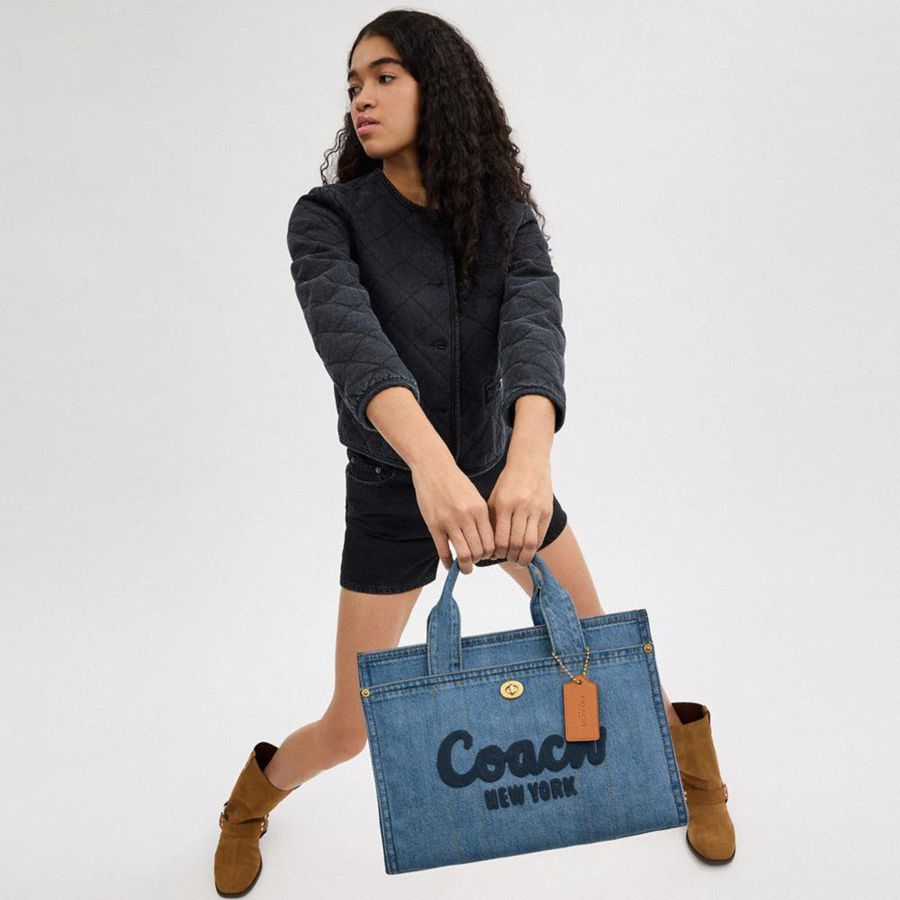 COACH® Cargo Women Tote Bags Blue | XAIV43678