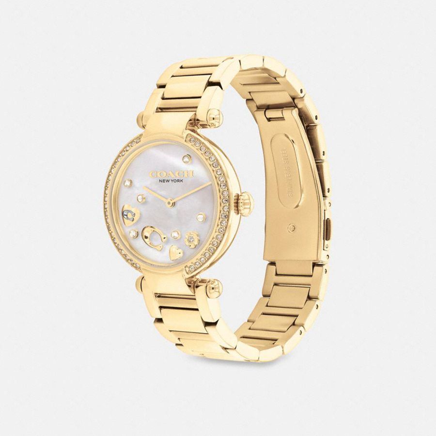 COACH® Cary, 34 Mm Women Watches Gold | CQVT79034