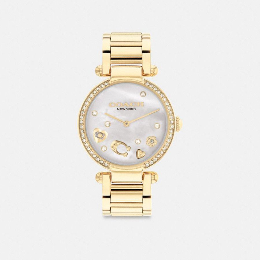 COACH® Cary, 34 Mm Women Watches Gold | CQVT79034