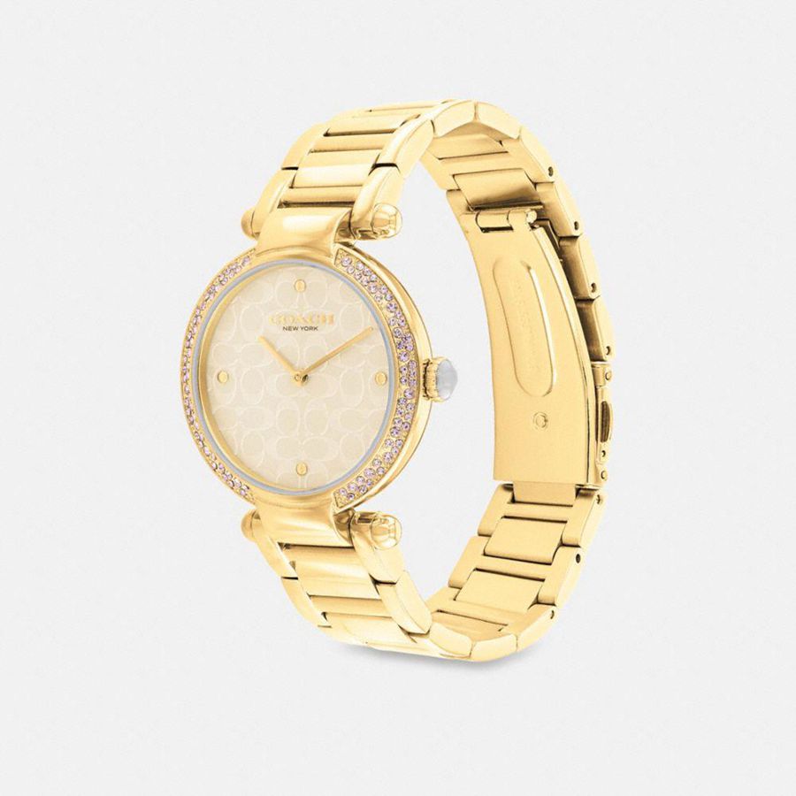 COACH® Cary, 34 Mm Women Watches Gold | OTVI71968