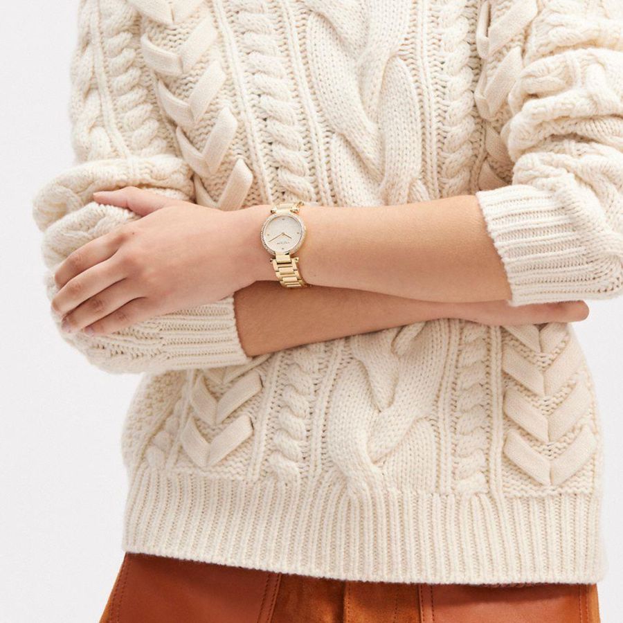 COACH® Cary, 34 Mm Women Watches Gold | OTVI71968