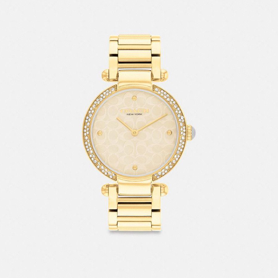 COACH® Cary, 34 Mm Women Watches Gold | OTVI71968