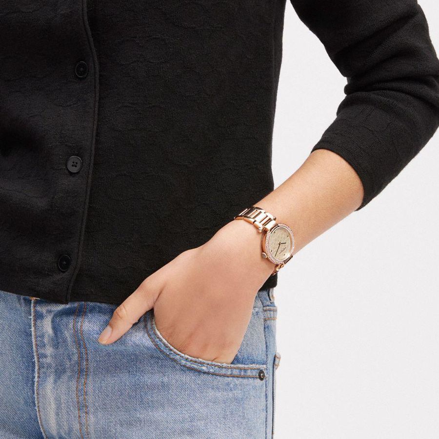 COACH® Cary, 34 Mm Women Watches Gold | XKTD47016