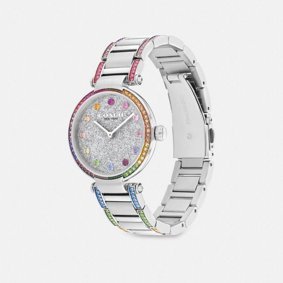 COACH® Cary, 34 Mm Women Watches Silver | AWKN28093