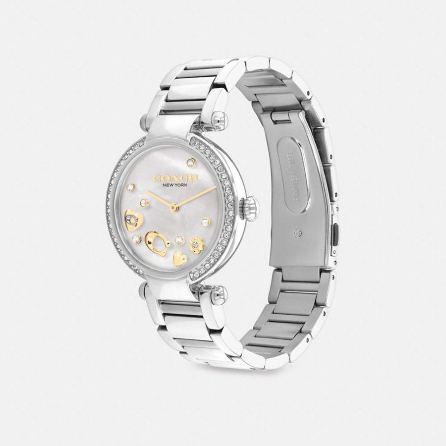 COACH® Cary, 34 Mm Women Watches Silver | ILAO54093