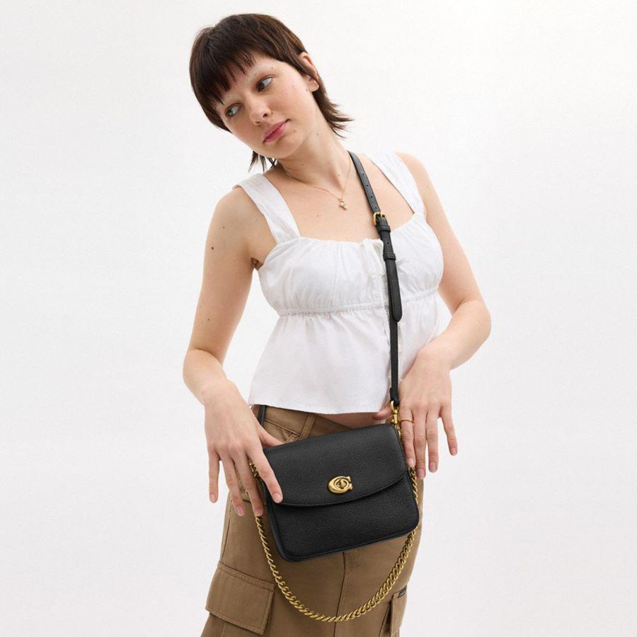 COACH® Cassie 19 Women Crossbody Bag Black | BJZO60549