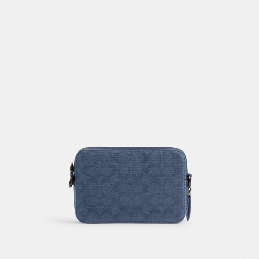 COACH® Charter 19 In Signature Canvas Jacquard Men Crossbody Bag Blue | ZYWF61832