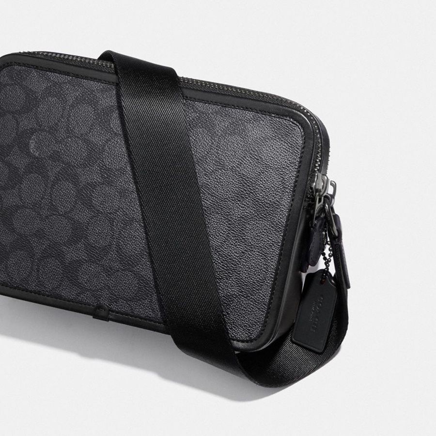 COACH® Charter 24 In Signature Canvas Men Crossbody Bag Grey | RPUI08936