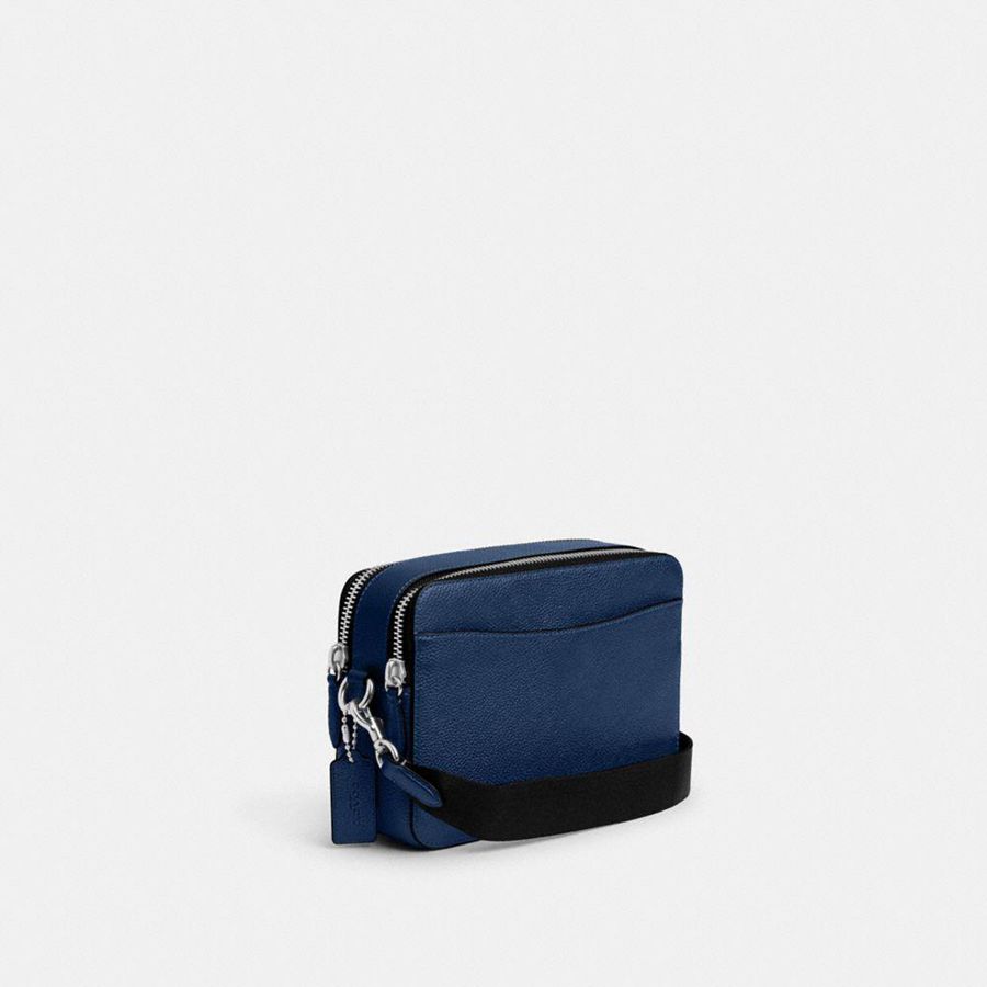COACH® Charter 24 With Coach Graphic Men Crossbody Bag Blue | HICW46152