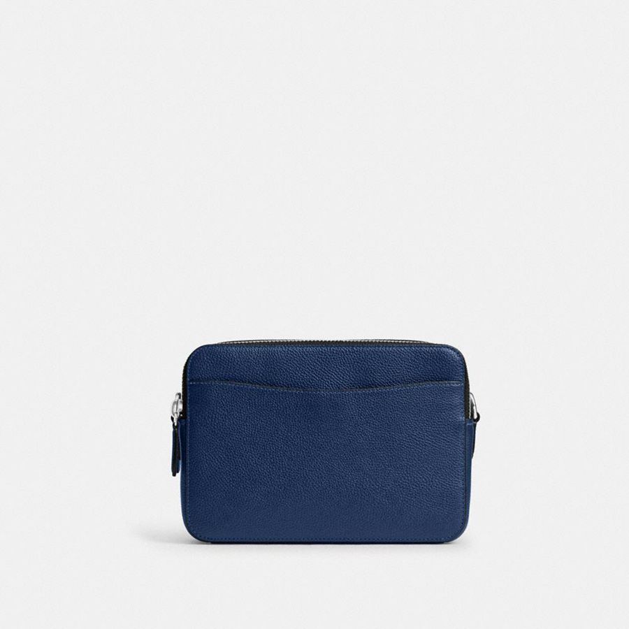 COACH® Charter 24 With Coach Graphic Men Crossbody Bag Blue | HICW46152