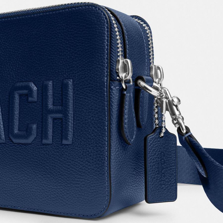 COACH® Charter 24 With Coach Graphic Men Crossbody Bag Blue | HICW46152