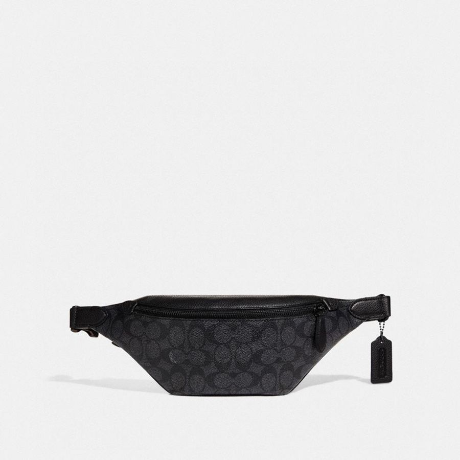 COACH® Charter 7 In Signature Canvas Women Belt Bags Grey | PMSF78053