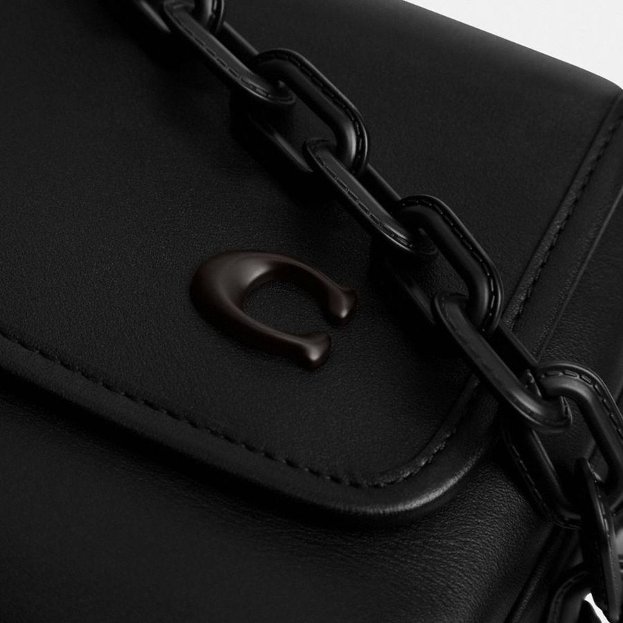 COACH® Charter Flap 24 Men Crossbody Bag Black | RKQG37418