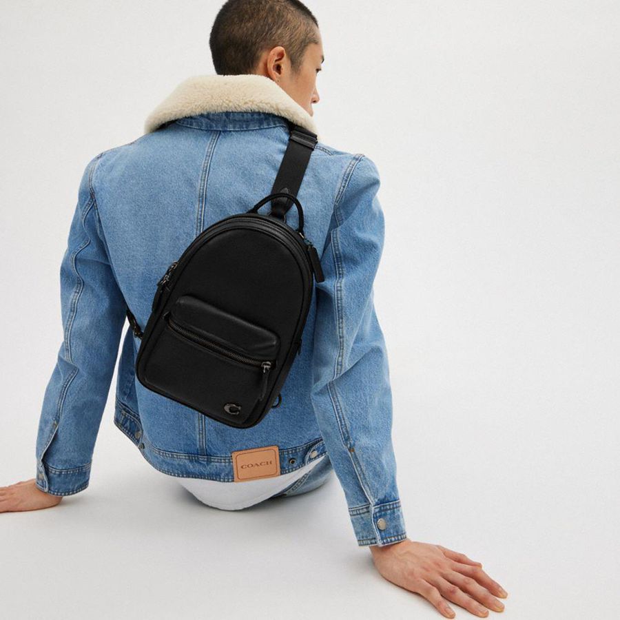 COACH® Charter Pack Men Backpack Black | KFLB72365