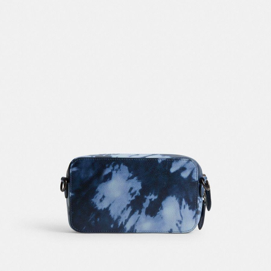 COACH® Charter Slim With Tie Dye Print Men Crossbody Bag Navy | XOMD16274