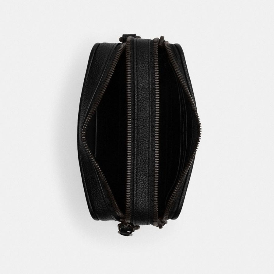 COACH® Charter With Hybrid Pouch In Signature Leather Men Crossbody Bag Black | SURC48079