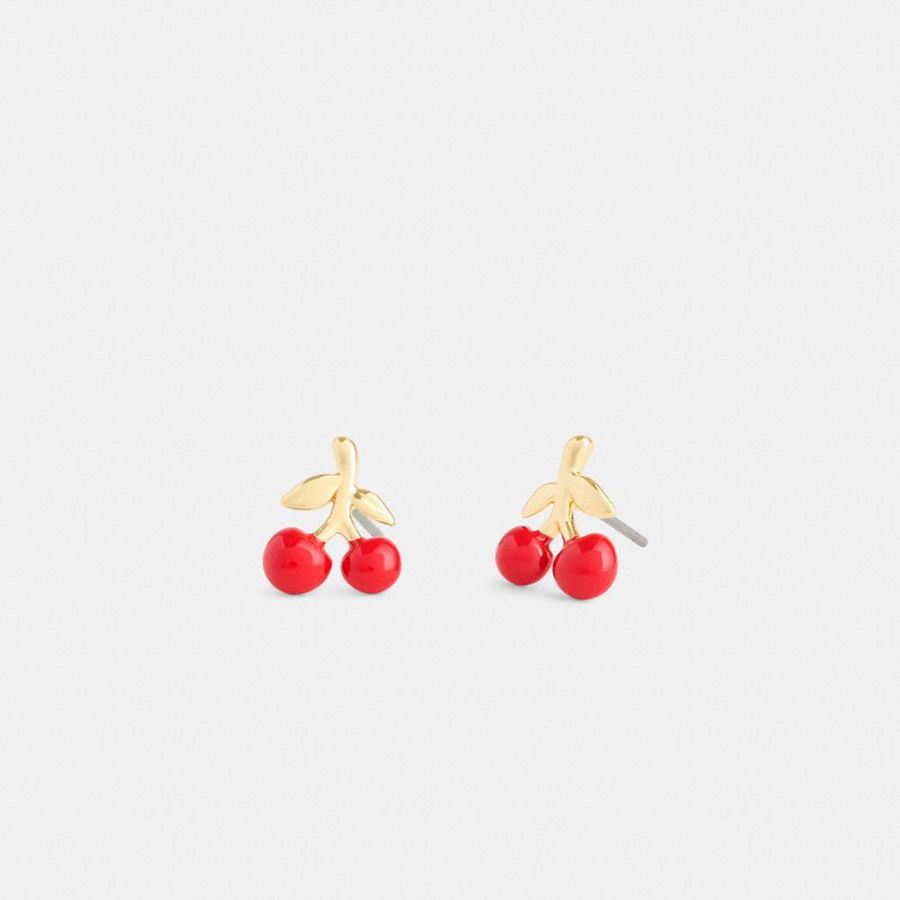 COACH® Cherry Stud Earrings Women Jewelry Red | MLSZ46302