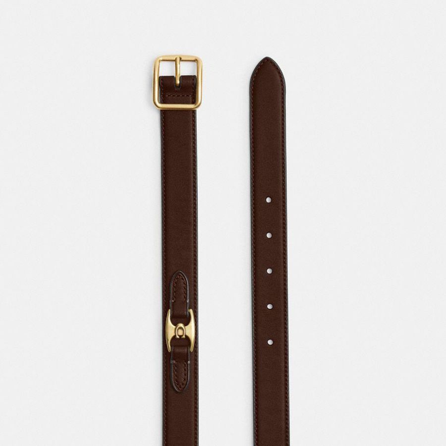 COACH® Classic Buckle With Hip Detail, 25 Mm Women Belts Brown | DJQE58127