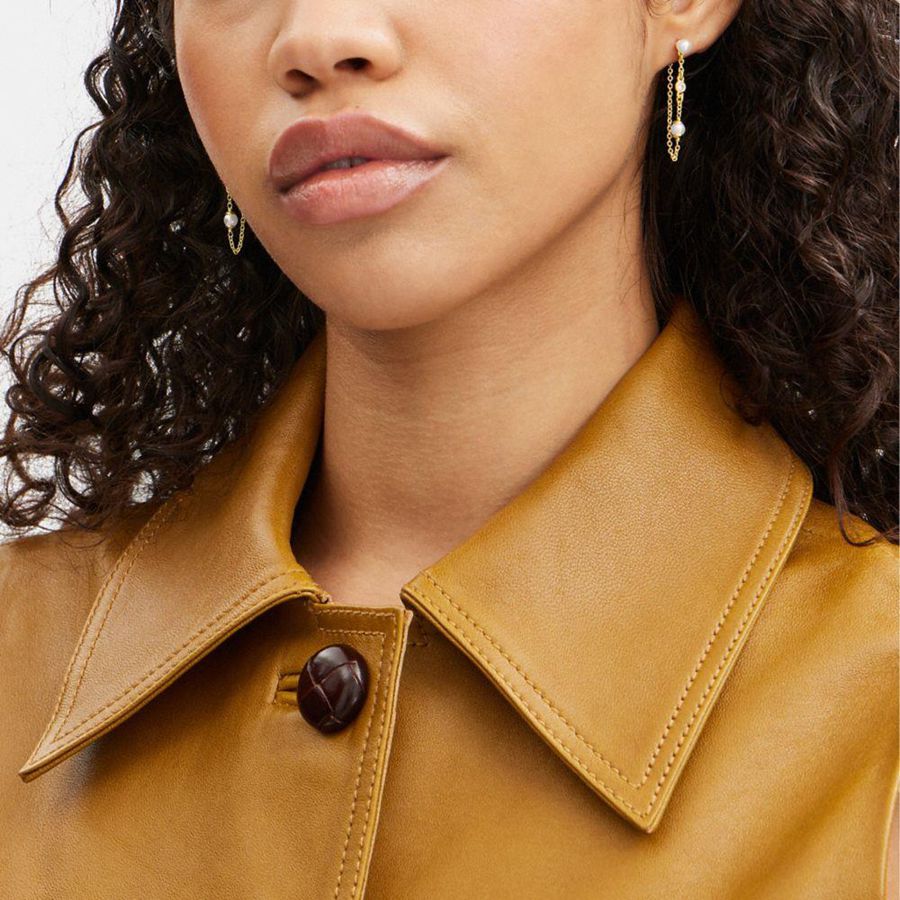 COACH® Classic Pearl Chain Earrings Women Jewelry Gold | SXKR43751