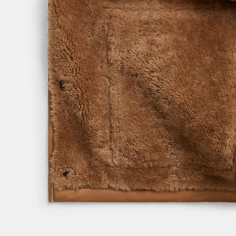 COACH® Classic Shearling Coat Men Jacket Brown | KBEC73895