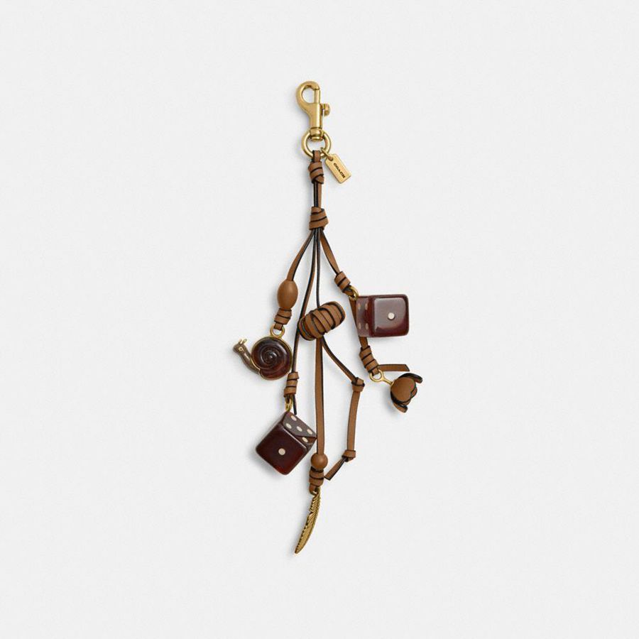COACH® Cluster Dice Bag Women Charms Brown | OFMQ07186