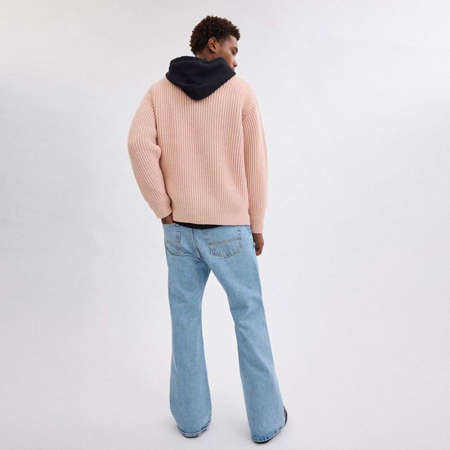 COACH® Crewneck Bow In Recycled Wool Women Sweater Pink | LPFO30681