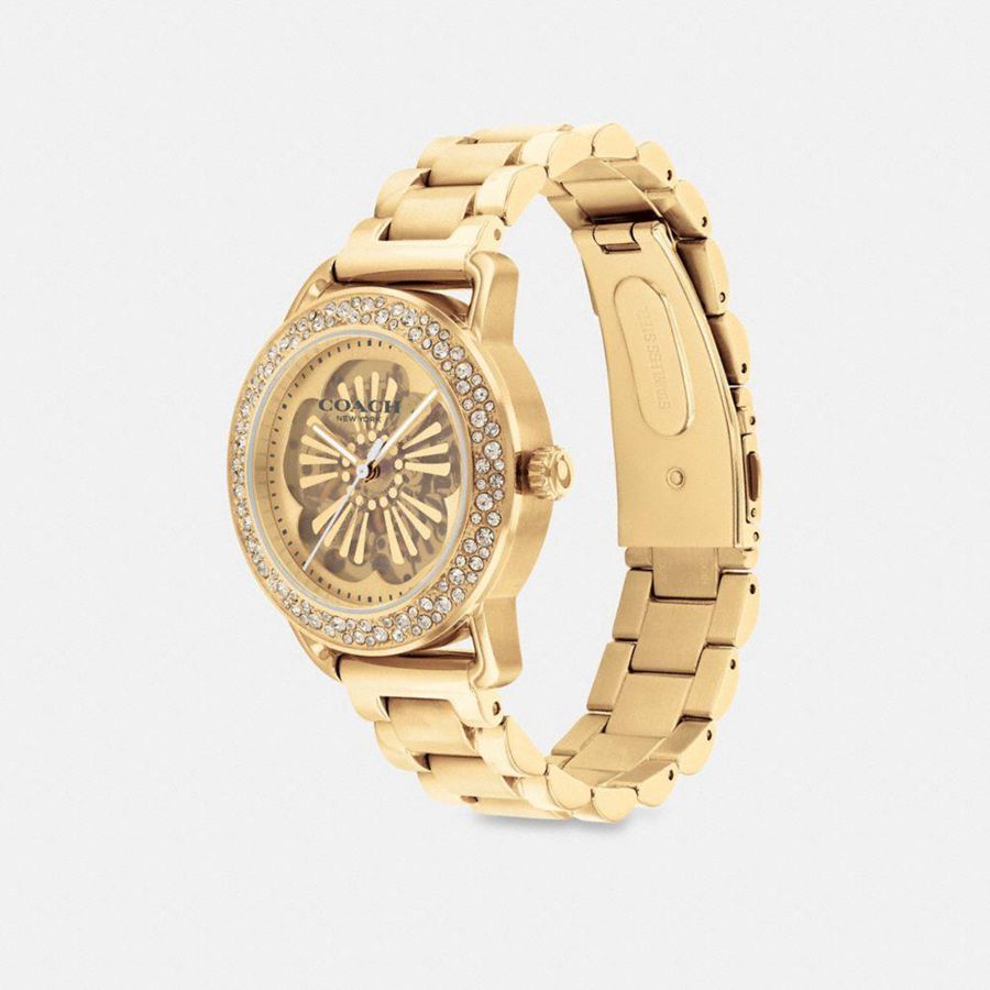 COACH® Cruiser Automatic, 37 Mm Women Watches Gold | HDVB59842