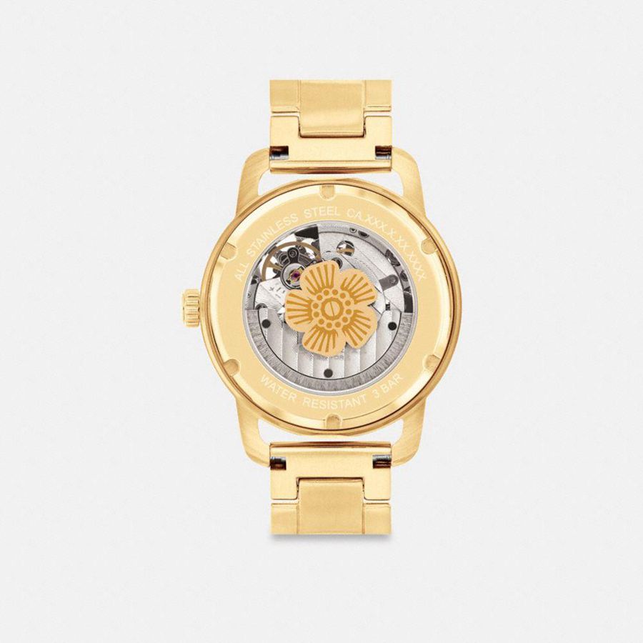 COACH® Cruiser Automatic, 37 Mm Women Watches Gold | HDVB59842