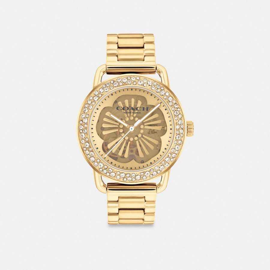 COACH® Cruiser Automatic, 37 Mm Women Watches Gold | HDVB59842