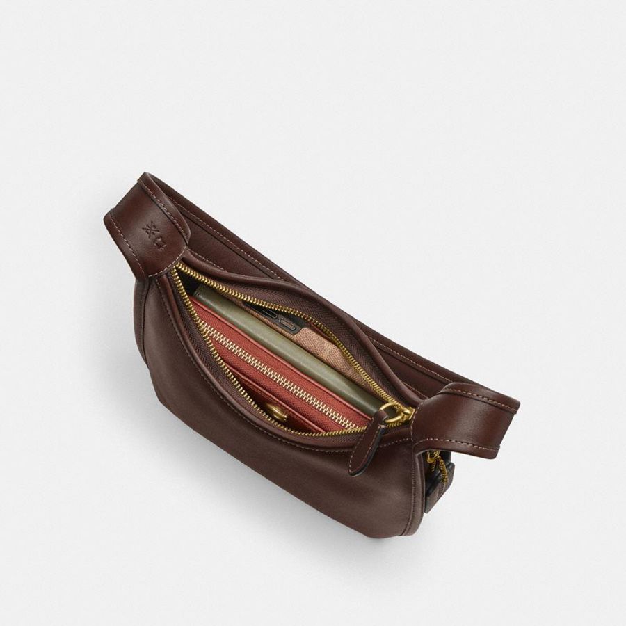 COACH® Curve Zip Bag With And Strap Women Charms Gold | NBES79358