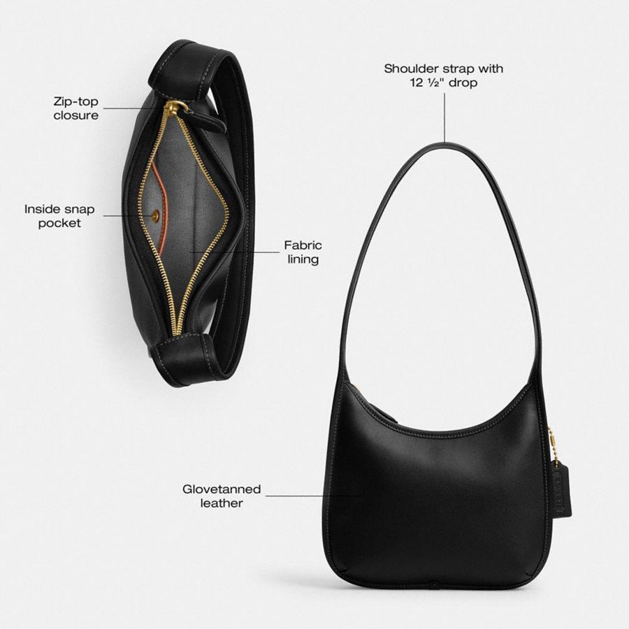 COACH® Curve Zip Bag With And Strap Women Charms Gold | NBES79358