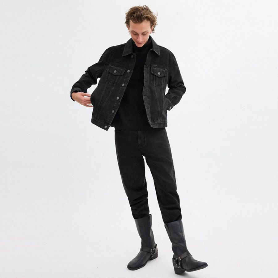 COACH® Denim In Organic Cotton Men Jacket Black | FAUD97648