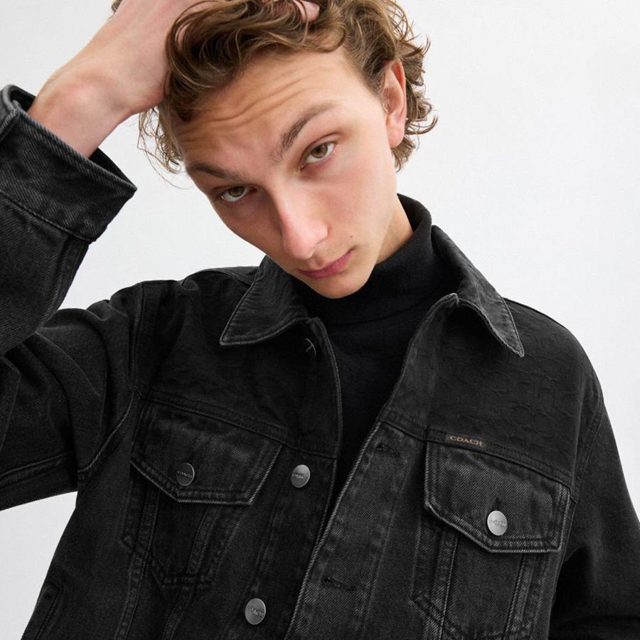 COACH® Denim In Organic Cotton Men Jacket Black | FAUD97648