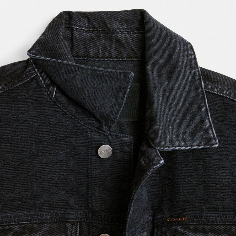 COACH® Denim In Organic Cotton Men Jacket Black | FAUD97648