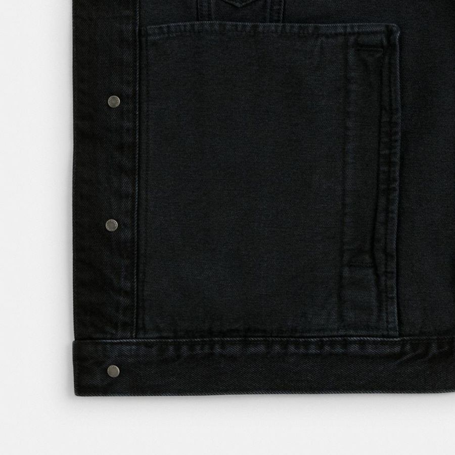 COACH® Denim In Organic Cotton Men Jacket Black | FAUD97648