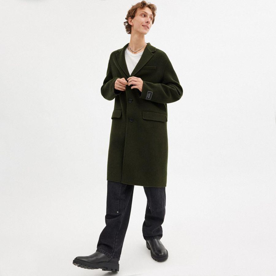 COACH® Double Faced Wool Women Coat Black | TMUB34825