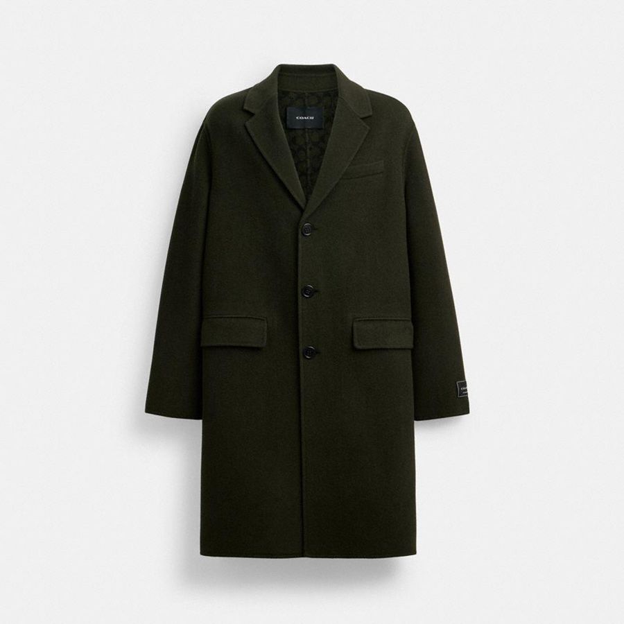 COACH® Double Faced Wool Women Coat Black | TMUB34825