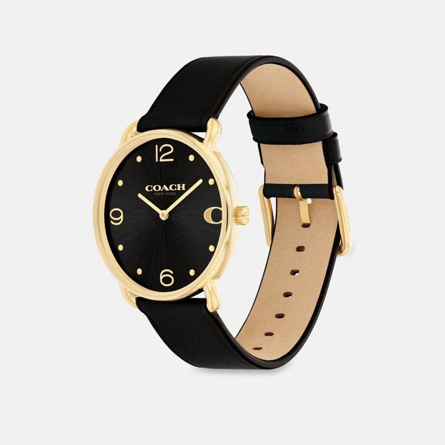 COACH® Elliot, 36 Mm Men Watches Black | QIZK69804