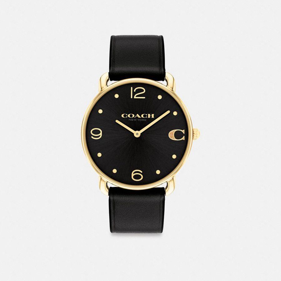 COACH® Elliot, 36 Mm Men Watches Black | QIZK69804