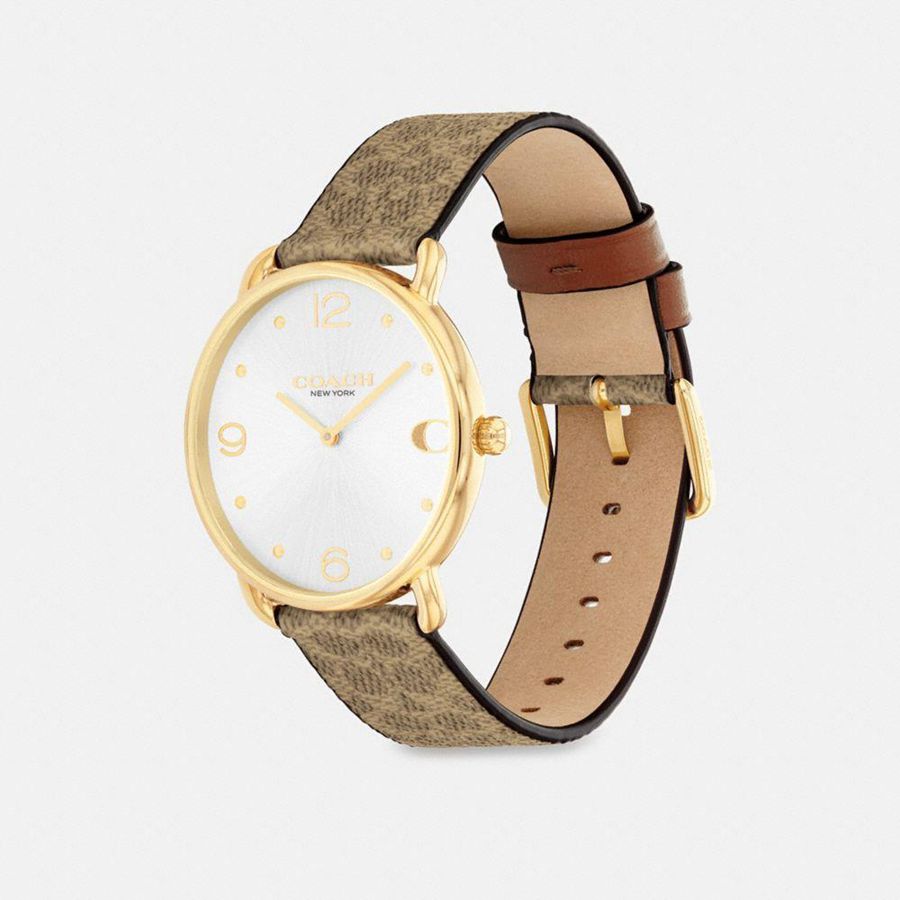 COACH® Elliot, 36 Mm Men Watches Gold | NXRA69108