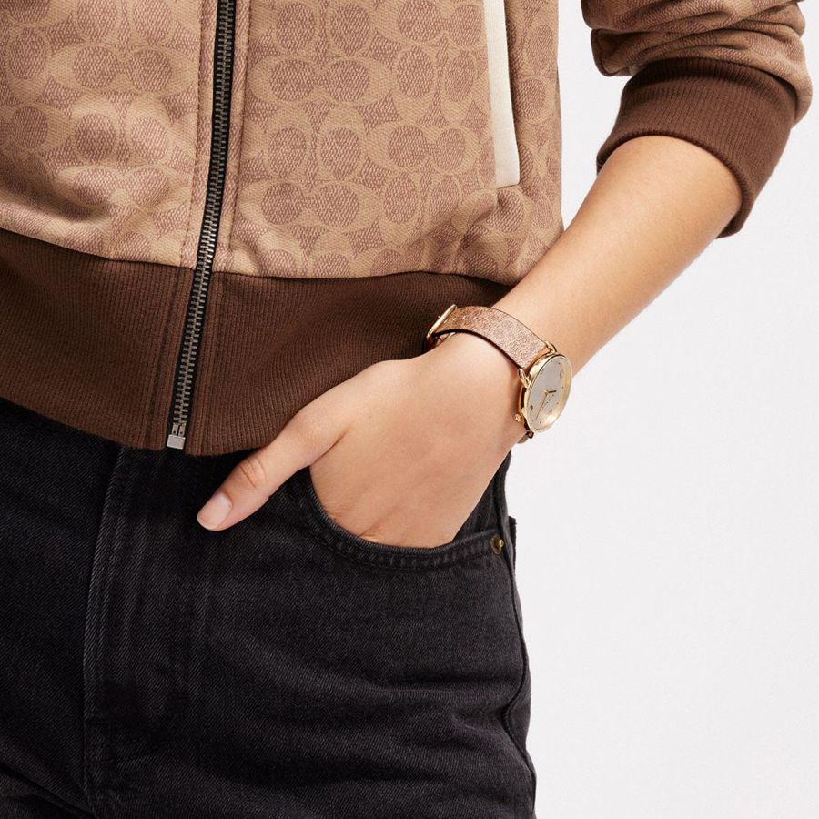 COACH® Elliot, 36 Mm Men Watches Gold | NXRA69108