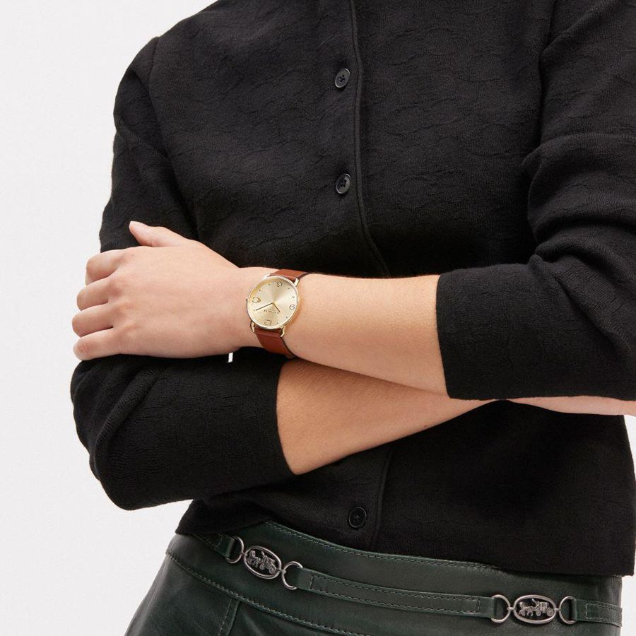 COACH® Elliot, 36 Mm Women Watches Brown | SDPU70152