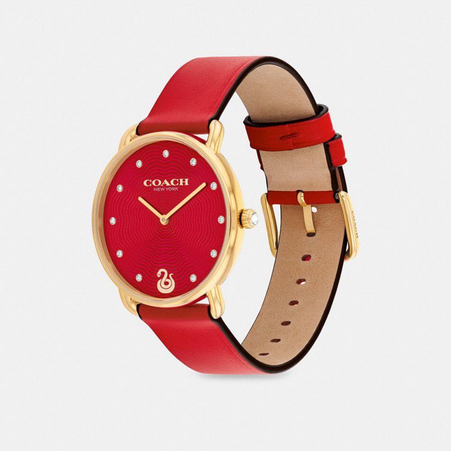 COACH® Elliot, 36 Mm Women Watches Red | NOAI57823